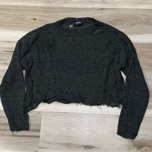 Cider Dark Green Distressed Pullover Sweatshirt Women’s XS